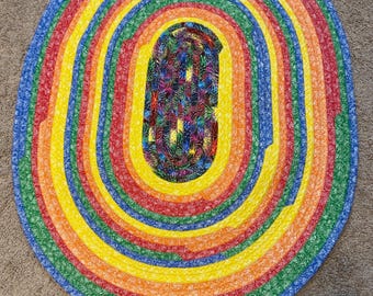 Colorful Oval Jelly Roll Rug - Etsy