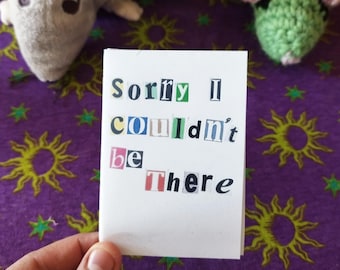 Sorry I Couldn&#39;t Be There, Mini Zine, Perzine, Personal zine