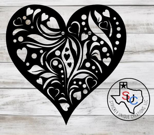 Heart Filigree SVG PNG DXF, Eps - Cuttable, Laser Cut File, Cnc Router ...
