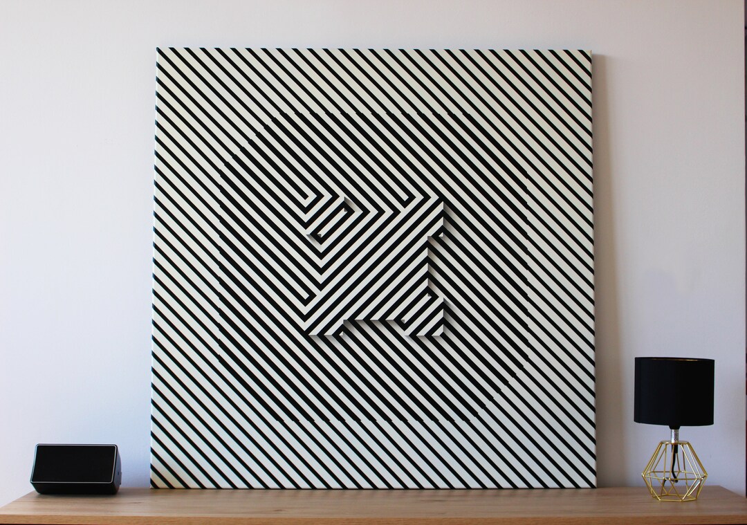 Black and White Art, Design, Wall Decoration, Geometric Abstract, Gift