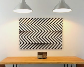 Black and white painting, design, wall decoration, geometric abstract, gift, canvas, op art
