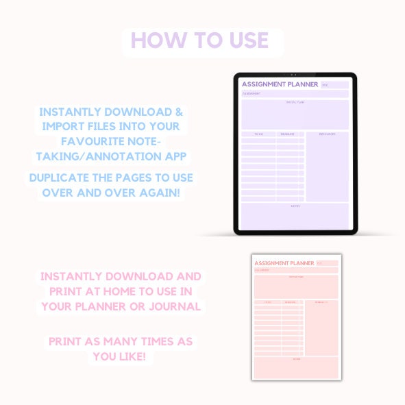 Assignment Progress Tracker, Digital Homework Planner, Digital Study ...
