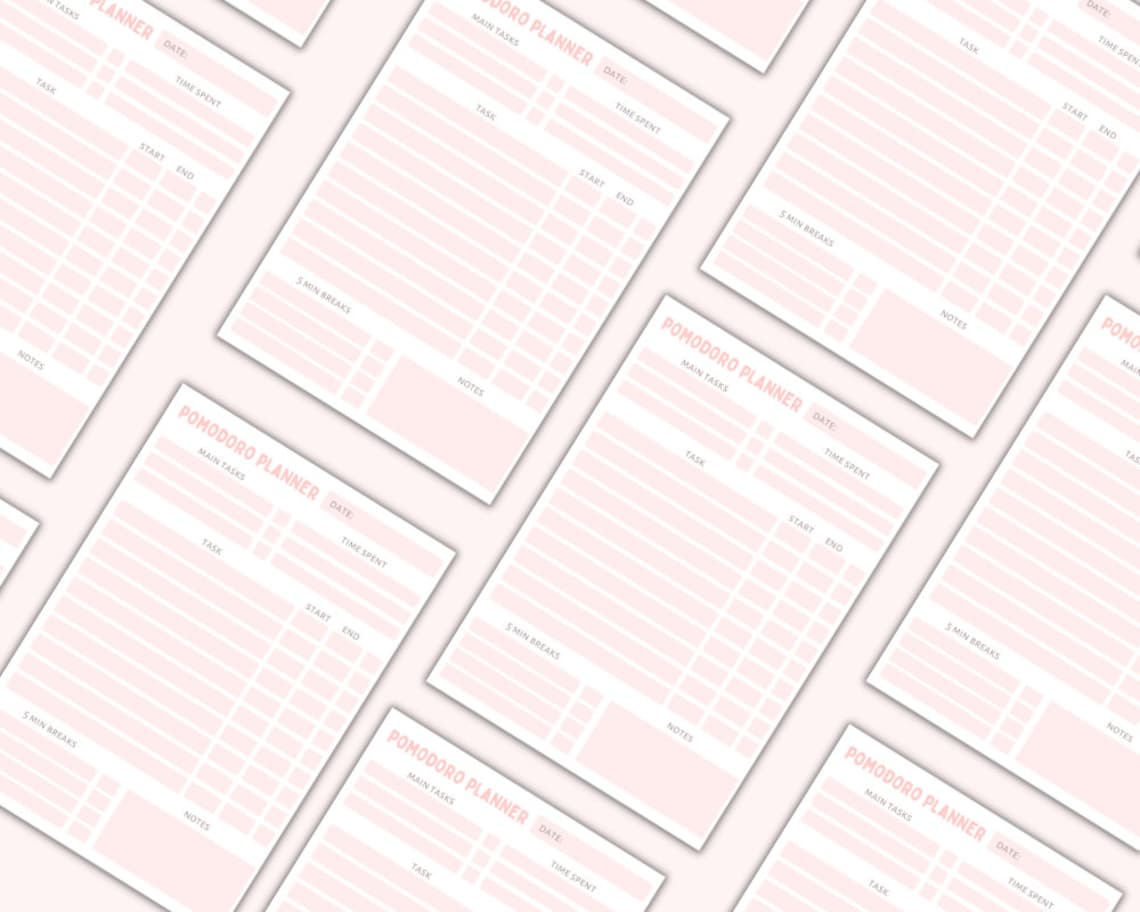 Pomodoro Planner Student Printable Pomodoro Tracker Study Technique ...