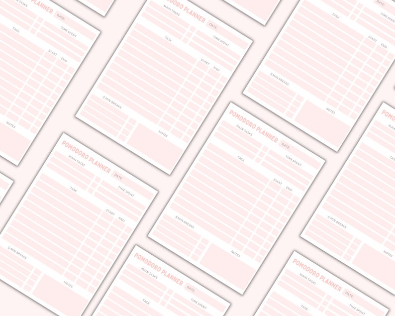 Pomodoro Planner Student Printable Pomodoro Tracker Study Technique ...