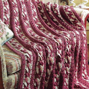 Crochet Vintage Pattern PDF Around we Go Afghan 48&quot; X 63&quot; Pattern Instant PDF Download