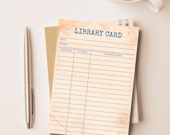 Library Checkout Card Sticky Notepad | 4x6 Small Writing Pad for Book Lovers, Librarians, Teachers, Junk Journals, Nostalgic Stationery Gift