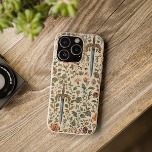 Medieval Sword Floral Biodegradable Phone Case | Eco-Friendly | Fantasy  Antique | Matte Finish | Wireless Charging Compatible