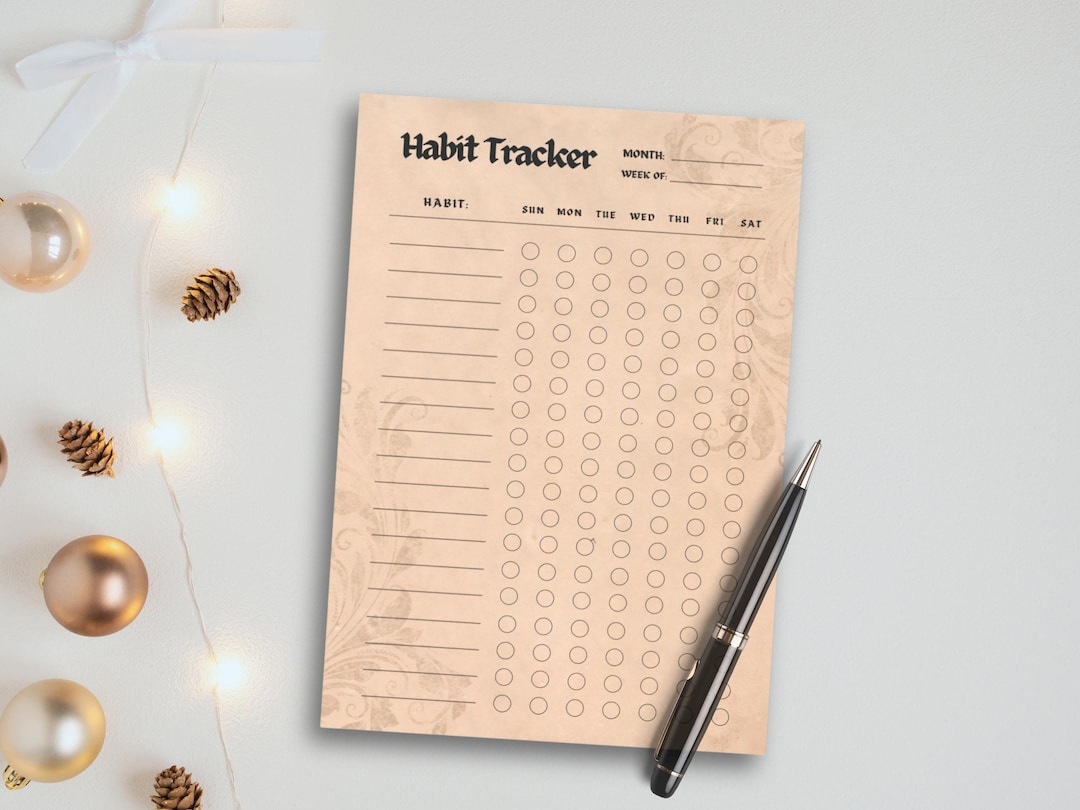 Weekly Habit Tracker Sticky Notepads, Junk Journal Vintage Inspired ...