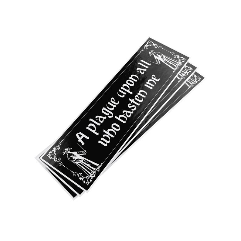 Medieval Plague Doctor Bumper Sticker | A Plague Upon All Who Hasten Me | Gothic Funny Car Decal | Dark Academia Unique Middle Ages Sticker image 20