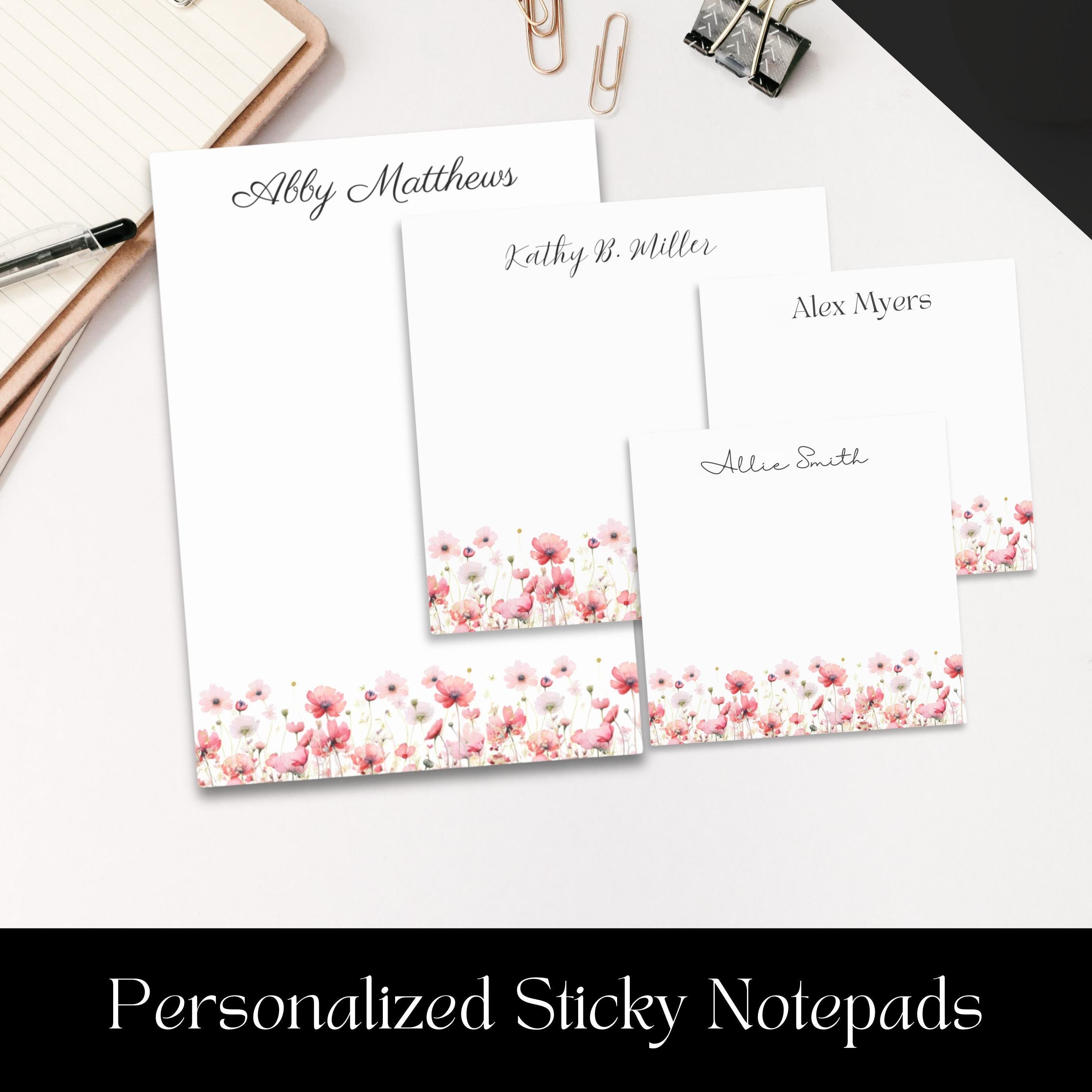 Positive Sticky Notes Wildflower Sticky Notes - 6 Pack 3x3 Inch ...