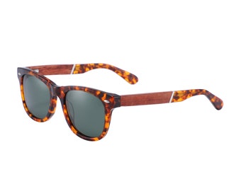 Patriotic Flag Natural Wood & Tortoise Shell Sunglasses - Etsy display picture 1