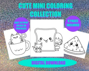 Mini Coloring Page - Etsy UK