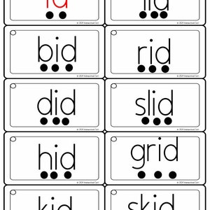 Short Vowel I Word Families Set  (dots and without dots SET)
