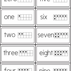 Flashcards à dix cadres 1-20 Dix cadres et dés 1-6