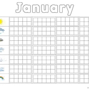 Daily Weather Ten Frame Calendar Tracker (For ALL 12 Months)