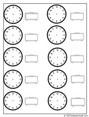 Telling the Time Worksheets (word Problems, Digital and Analog Clocks ...