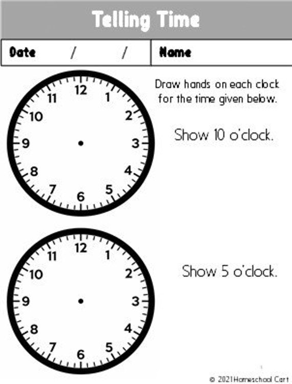 telling the time worksheets word problems digital and analog etsy