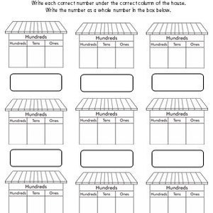 Hundreds Place Value Blank Worksheet Template