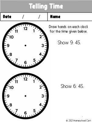Telling the Time Worksheets (word Problems, Digital and Analog Clocks ...