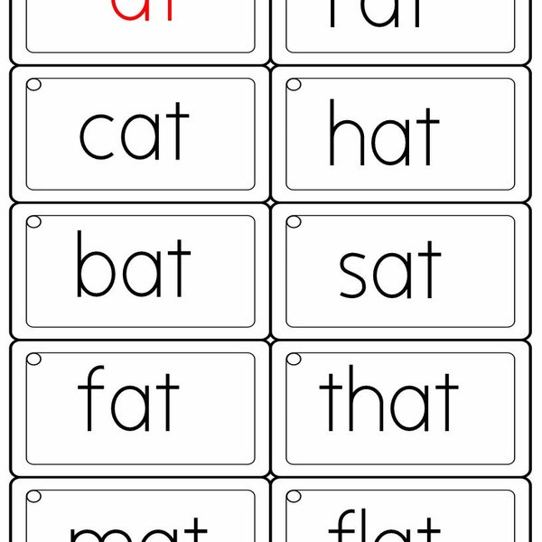 Short Vowel A Let's Read Key Ring Flashcards ( Level 1 words)