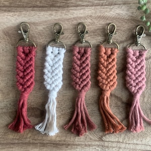 Mini Keely Fishtail Macrame Keychain with Optional Bead
