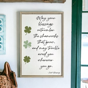Irish Blessings - St Patricks Day decor - wood sign - irish blessing quote - living room - entry way