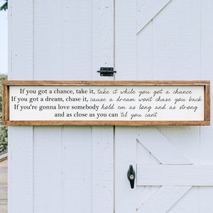 Til you can't - wood sign - home decor - custom lyrics - inspirational wall art - music - bedroom -