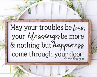 Irish Blessings - St Patricks Day decor - wood sign - irish blessing quote - living room - entry way