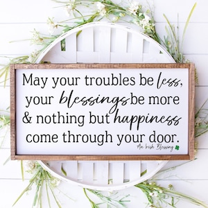 Irish Blessings - St Patricks Day decor - wood sign - irish blessing quote - living room - entry way
