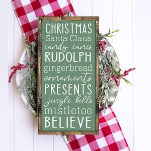 Christmas words - favorites Christmas - christmas decor sign - christmas wall art - wood sign - home decor - wall art -