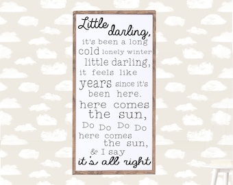 The sun - summer wood sign - little darling - wood framed sign - spring - summer - playroom - nursery - baby girls room - baby shower gift