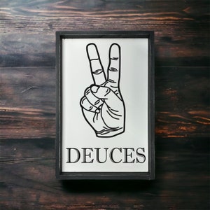 Deuces - toilet humor - retro - funny bathroom decor - guest bathroom - boys bath - bathroom quote sign - wood sign - home decor - wall art