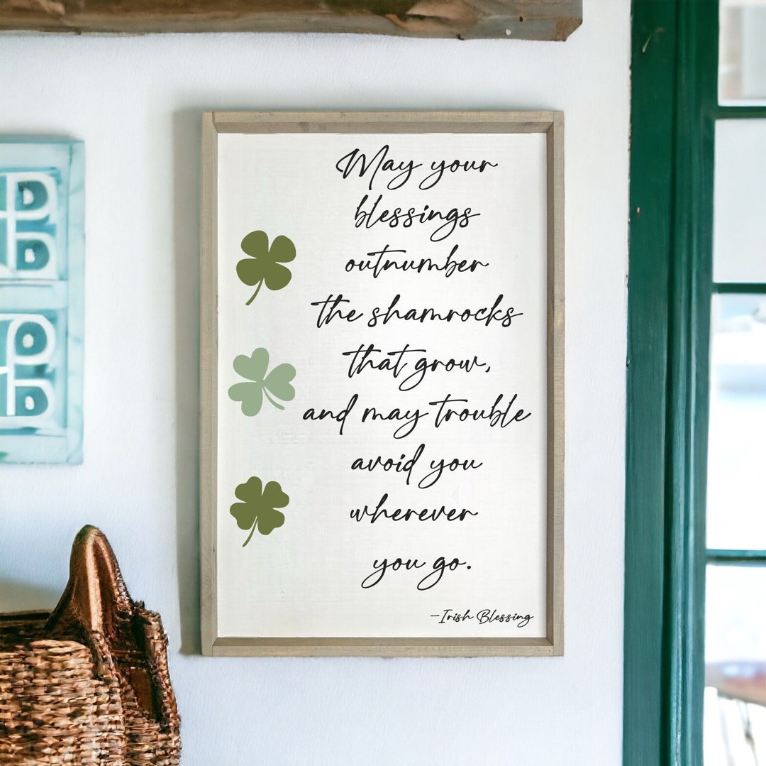 Irish Blessings - St Patricks Day Decor - Wood Sign - Irish Blessing ...