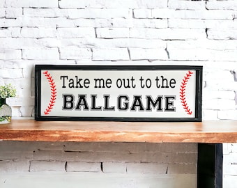 Take me out to the ballgame - Custom Sports Quote - wood sign - baseball signs - quote - baseball decor - babe ruth - baseball room boys