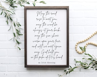 Irish Blessings - St Patricks Day decor - wood sign - irish blessing quote - living room - entry way