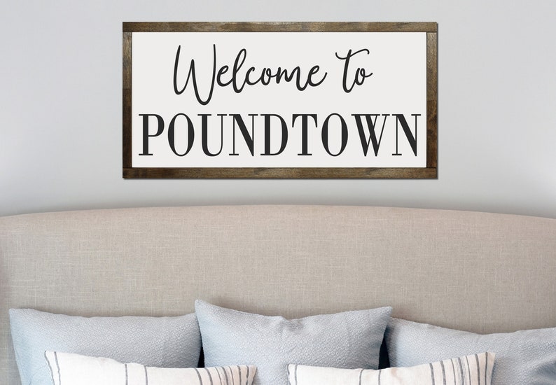 to Poundtown Wood Sign Bachelor Room Decor Above Etsy