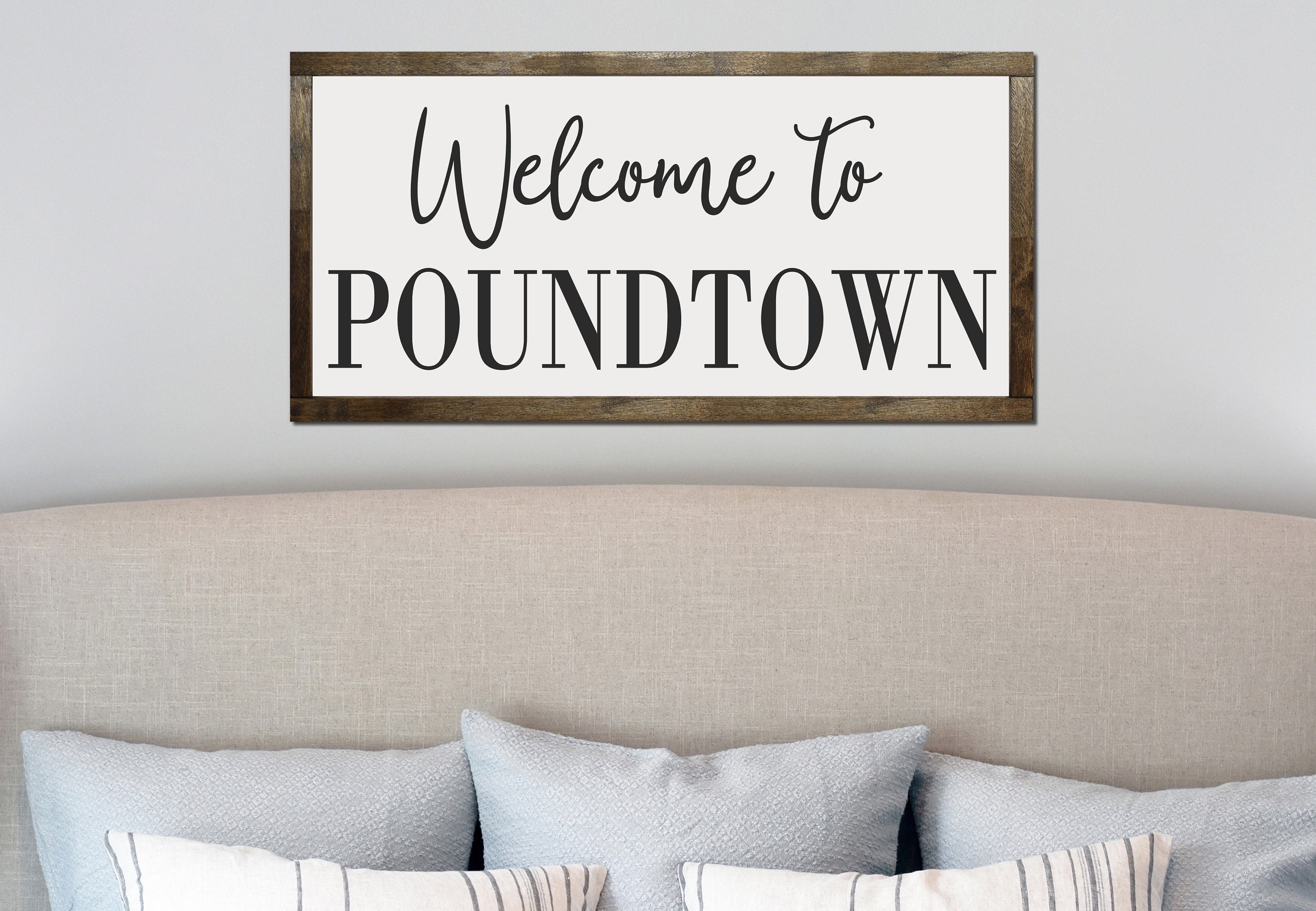 Knibeo Welcome to Poundtown Pillow Covers - Couples Bedroom Decor,  Poundtown Bedroom Decor Pillows Cover 12x20, Funny Throw Pillows for Adults