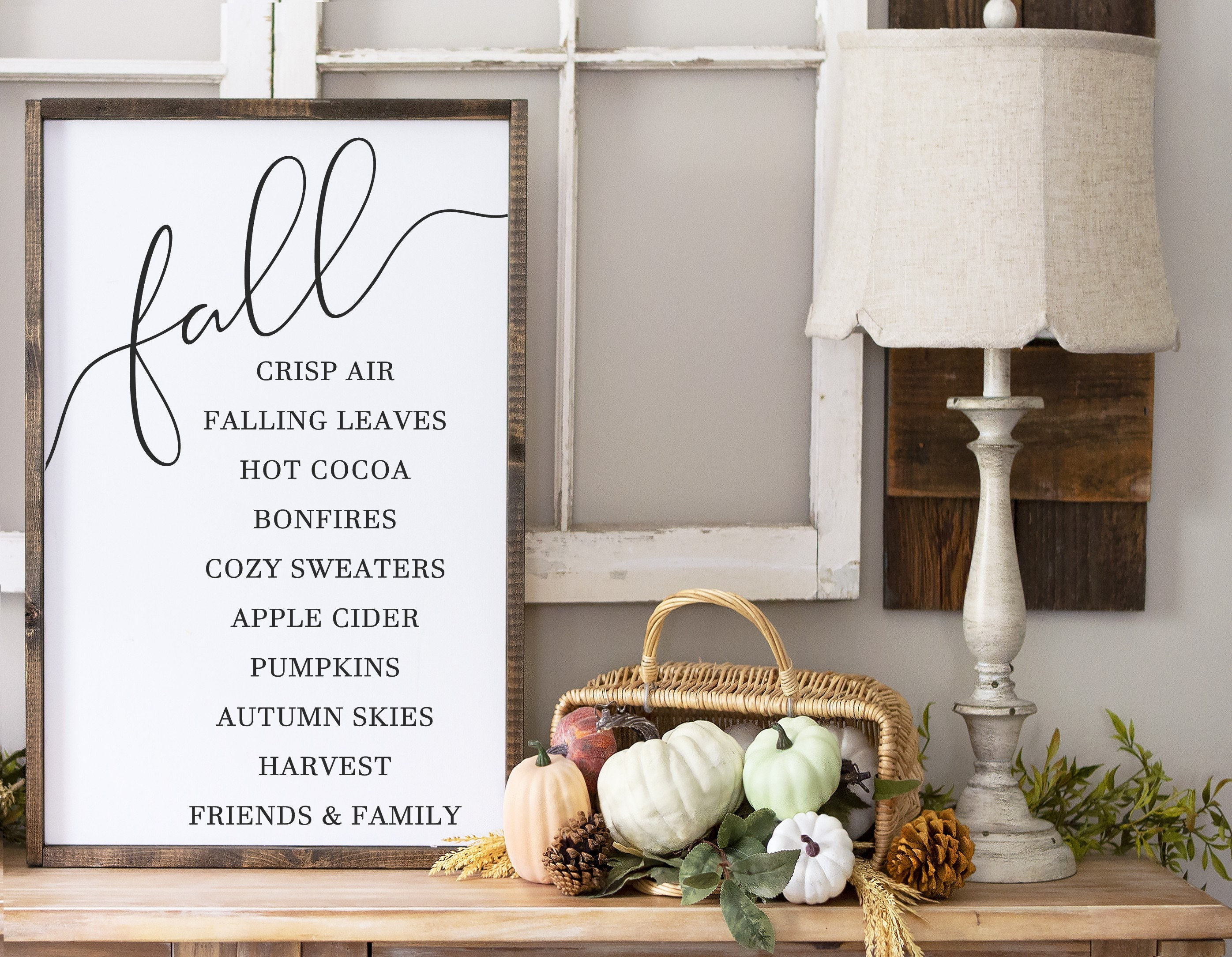 Fall Word Signs Fall - Fall Quote Sign - Autumn Decor - Fall Wall Art - Leaves ...