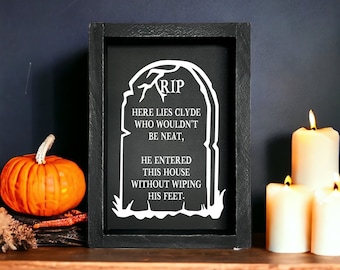 Wipe your feet - halloween welcome sign -spooky - funny -boho halloween - halloween decor - diamond shape sign - halloween party