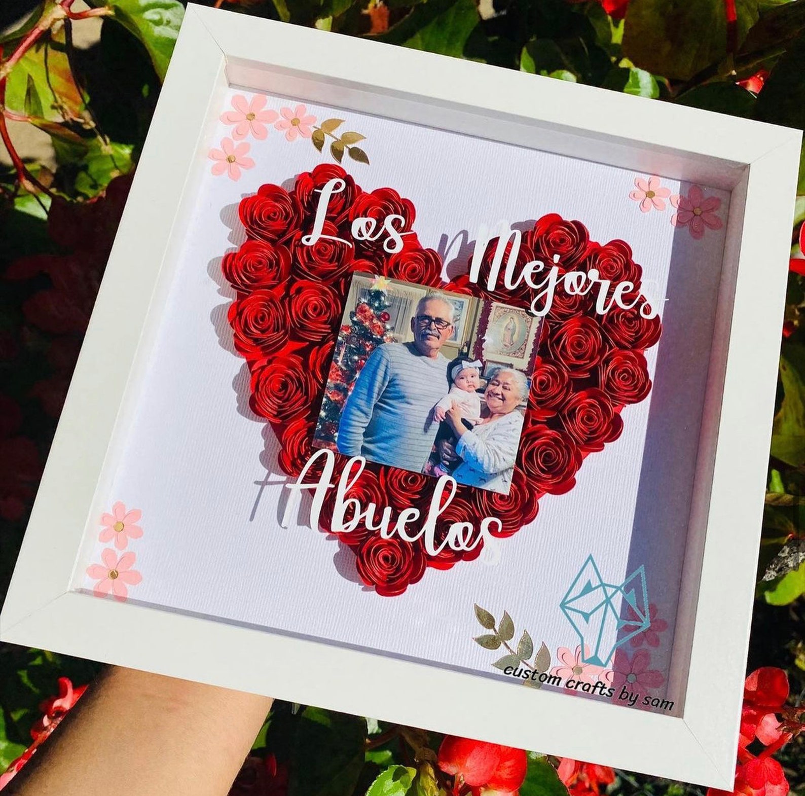 Heart Shadow Boxes Valentines Giftpaper Flowers Flower Shadowboxmothers