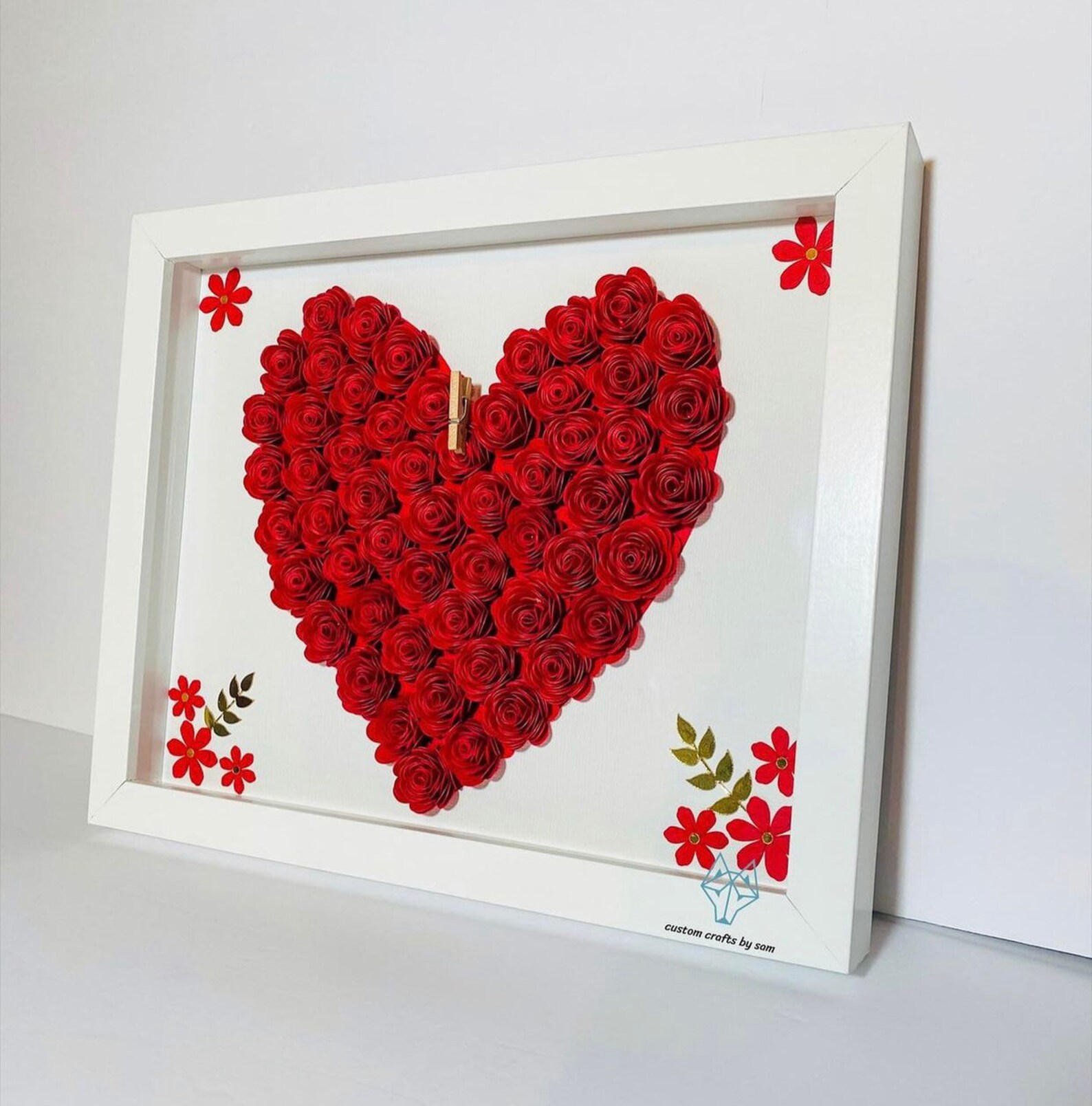 Heart Shadow Boxes Valentines Giftpaper Flowers Flower Shadowboxmothers