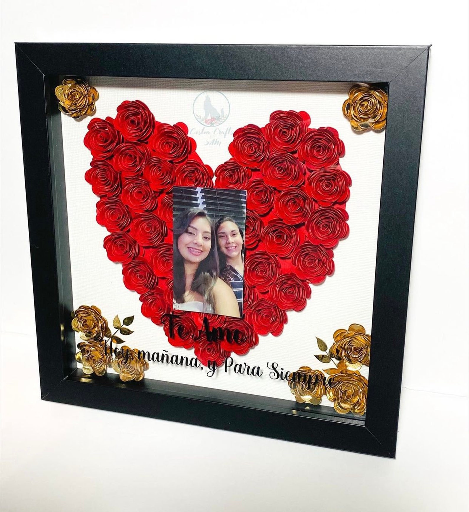 Heart Shadow Boxes Valentines Giftpaper Flowers Flower Shadowboxmothers