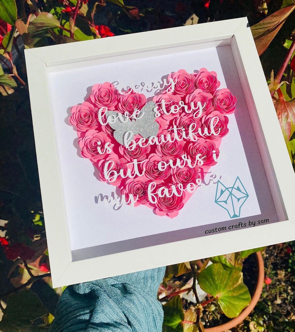 Heart Shadow Boxes Valentines Giftpaper Flowers Flower Etsy