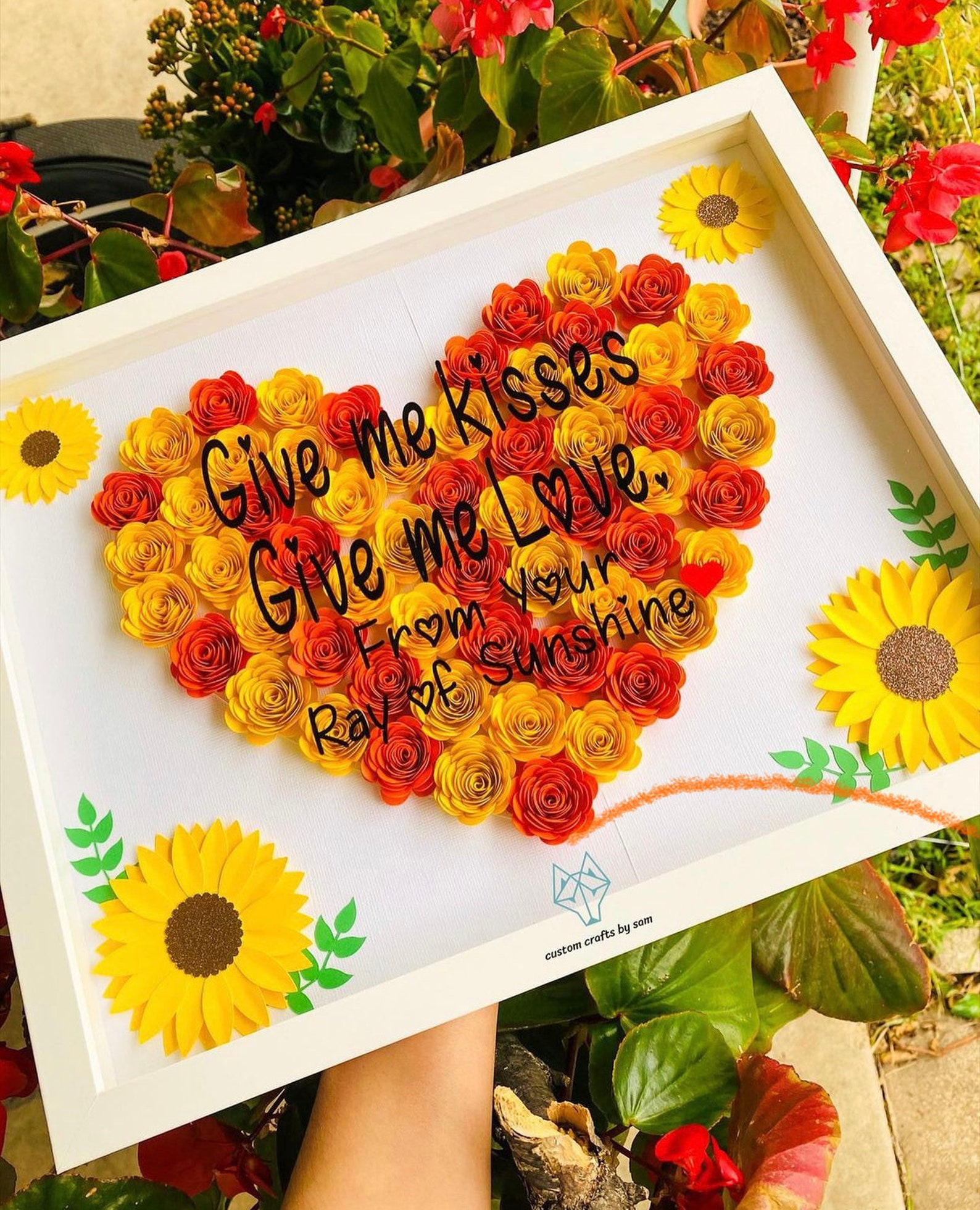 Heart Shadow Boxes Valentines Giftpaper Flowers Flower Shadowboxmothers