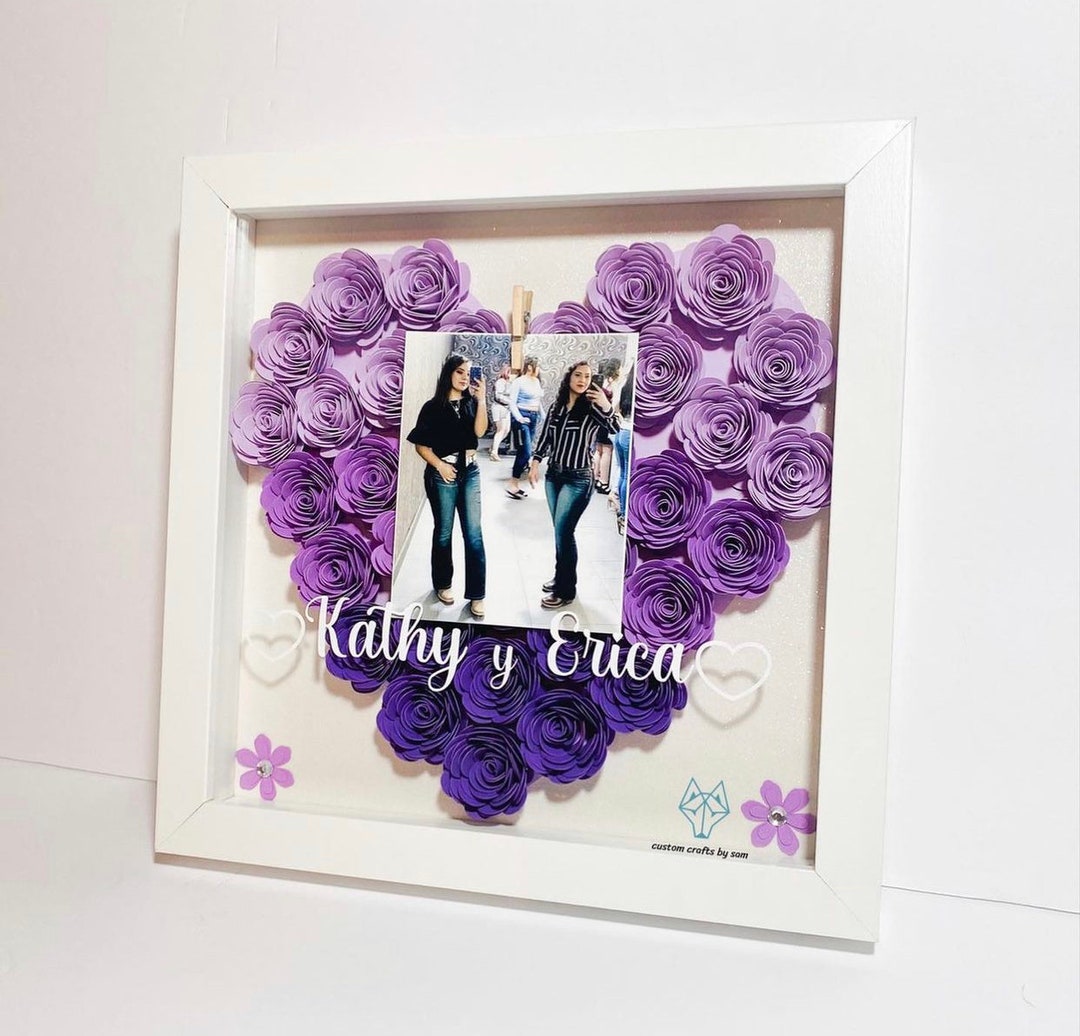 Heart Shadow Boxes Valentines Giftpaper Flowers Flower Shadowboxmothers