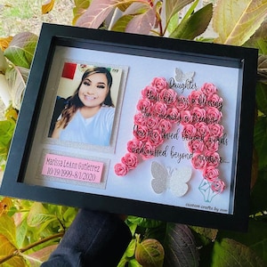 Memorial Flower Shadow Box| Paper Flowers| Flower Shadowbox|Sympathy Gifts|In Loving Memory| Memorial Gift