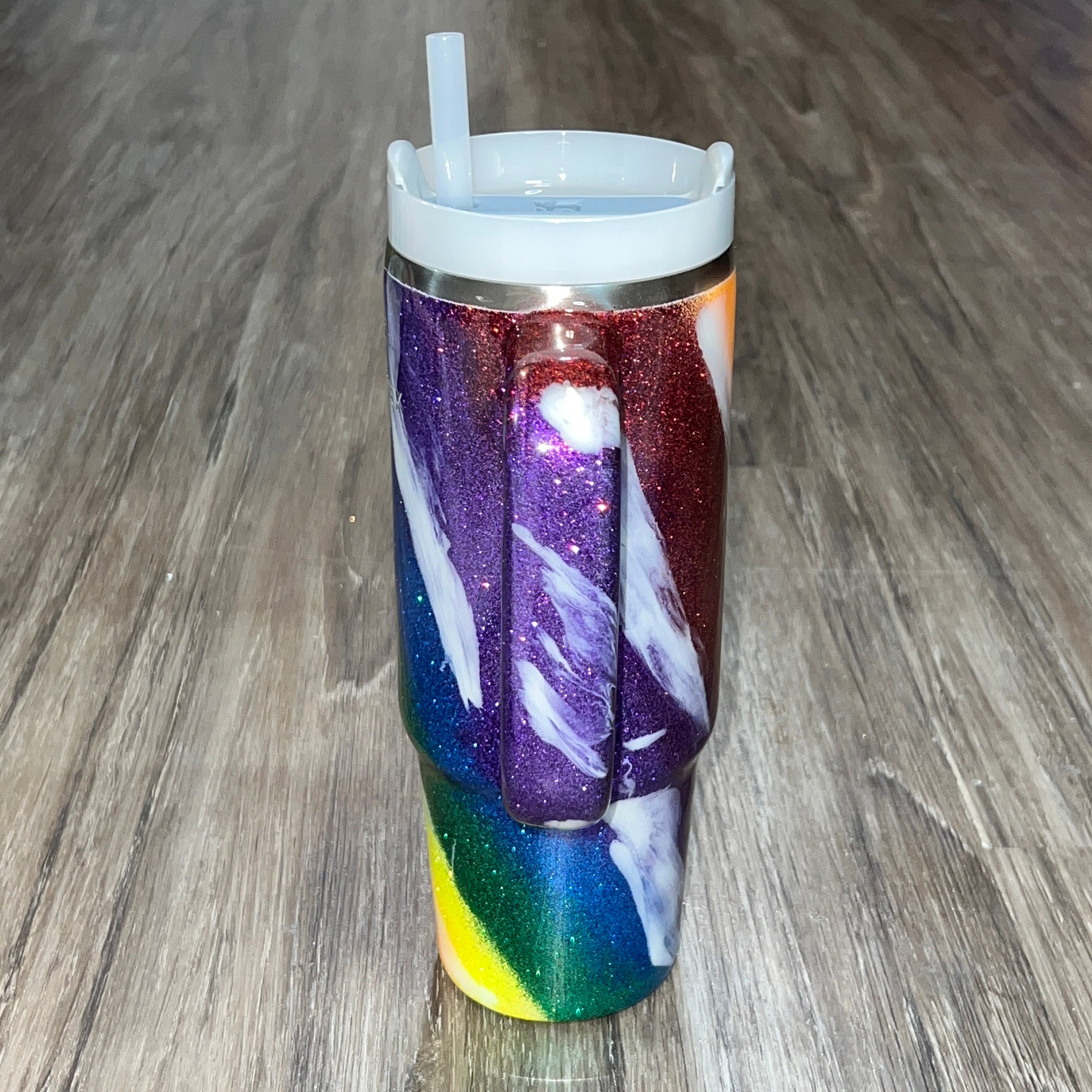 Pink, White, and Silver Milkyway Stanley Tumbler MADE TO ORDER 