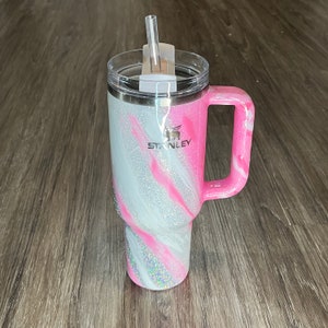 Pink, White, and Silver Milkyway Stanley Tumbler (MADE TO ORDER)