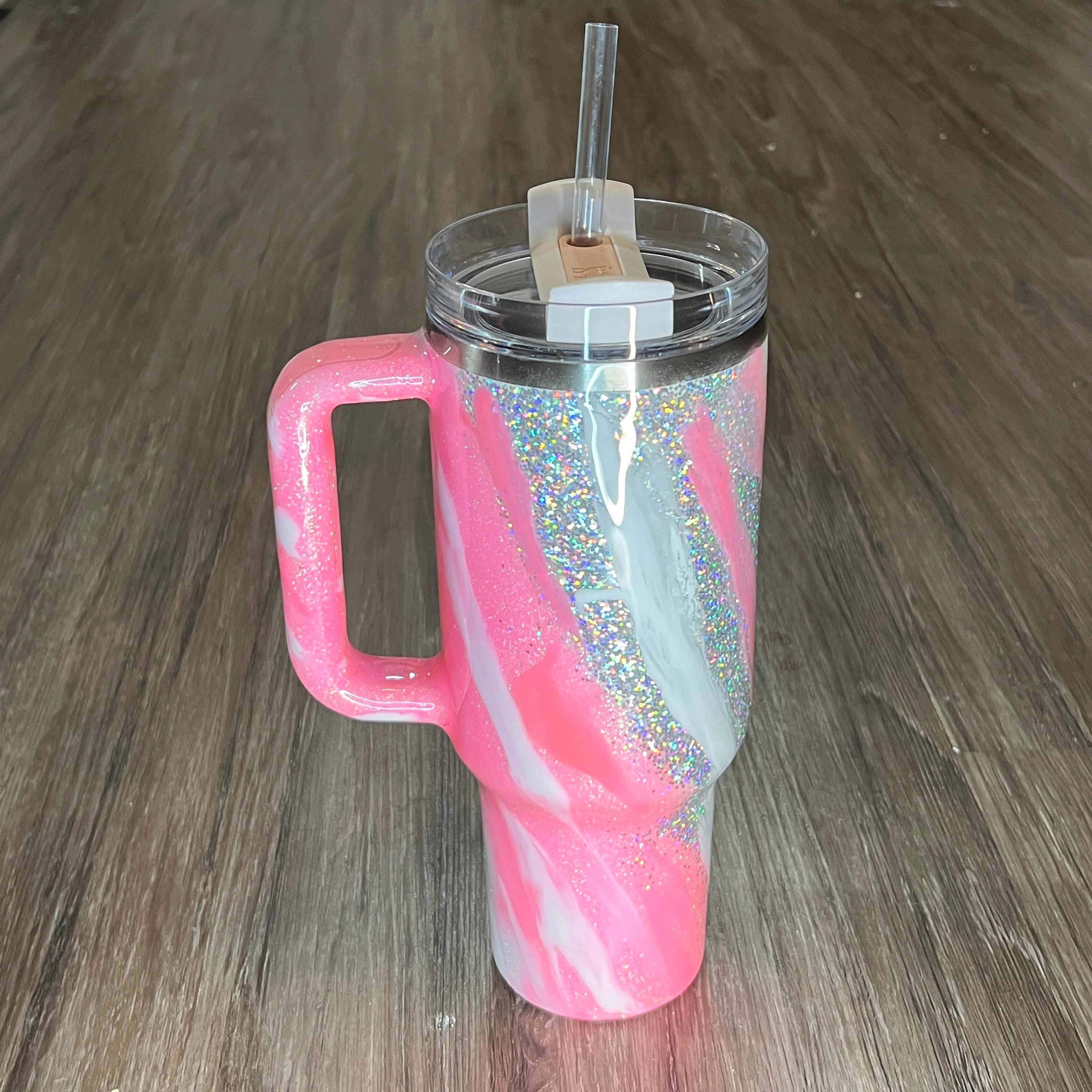 Pink, White, and Silver Milkyway Stanley Tumbler MADE TO ORDER 