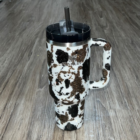 Brown and Black Cow Print Stanley Tumbler MADE TO ORDER 